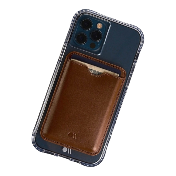 Case Mate Magnetic Card Holder Works With MagSafe Wallet (Cognac Brown) - Picture 4 of 7